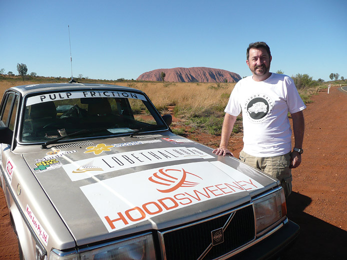 Shitbox Rally 2013 - Darren with his Shitbox 'Pulp Friction' at Uluru